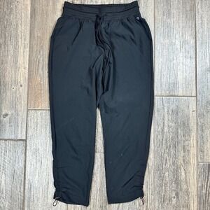 Apana Black Drawstring Ruched Ankle Jogger Pants Womens Size XS Athletic‎ Casual